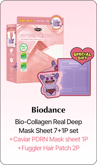 Biodance Bio-Collagen Real Deep Mask Sheet 7+1P set +Caviar PDRN Mask sheet 1P +Fuggler Hair Patch 2P