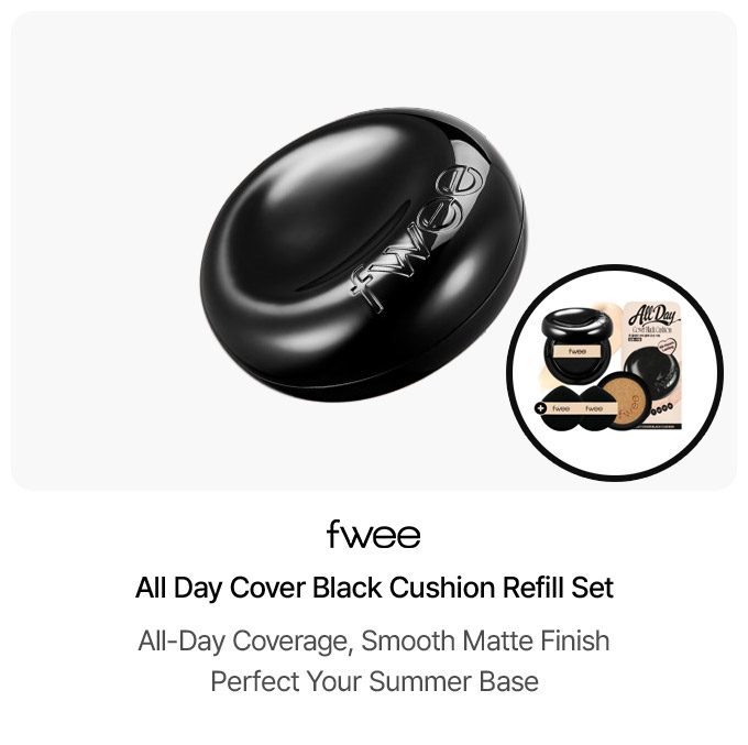 fwee All Day Cover Black Cushion Refill Set (5 Shades)