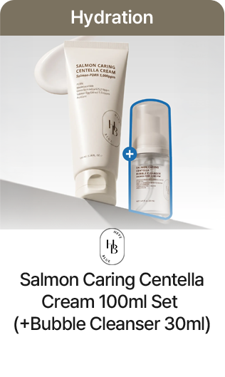 Hydration HEVEBLUE Salmon Caring Centella Cream 100ml Set (+Bubble Cleanser 30ml)