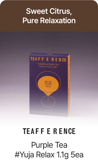 Sweet Citrus, Pure Relaxation TEAFFERENCE Purple Tea #Yuja Relax 1.1g 5ea