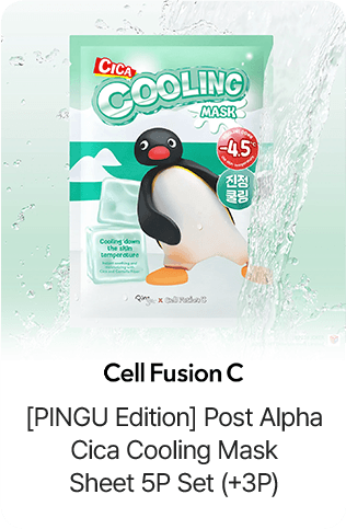 Cell Fusion C [PINGU Edition] Post Alpha Cica Cooling Mask Sheet 5P Set (+3P)