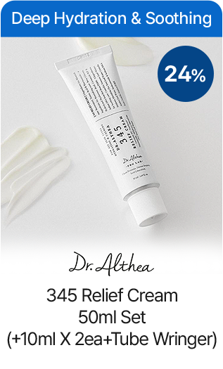 Deep Hydration & Soothing 24% Dr. Althea 345 Relief Cream 50ml Set (+10ml X 2ea+Tube Wringer)