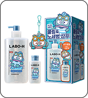 LABO-H Scalp Strengthening Clinic Cooling & No Sebum Shampoo 750ml Set (+ 125ml + Hangyodon Mirror Keyring)