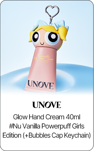 UNOVE Glow Hand Cream 40ml #Nu Vanilla Powerpuff Girls Edition (+Bubbles Cap Keychain)