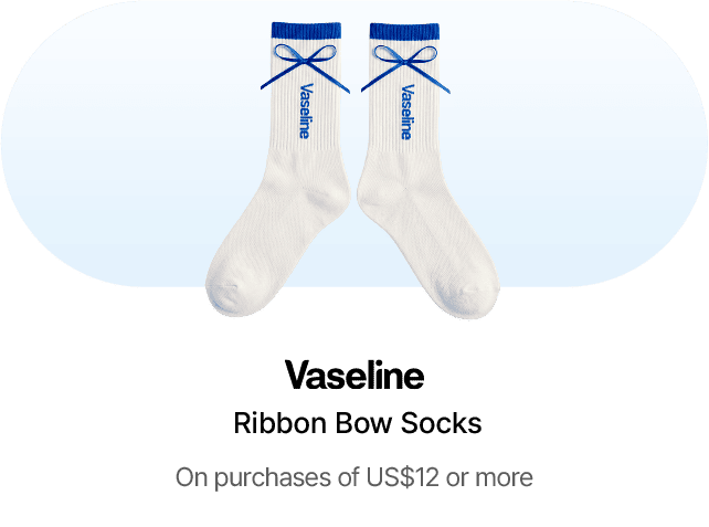 Vaseline Ribbon Bow Socks On purchases of US$12 or more