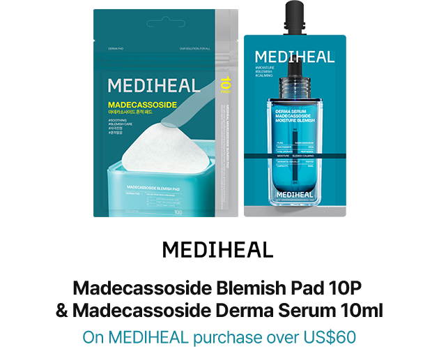 MEDIHEAL Madecassoside Blemish Pad 10P & Madecassoside Derma Serum 10ml On MEDIHEAL purchase over US$60