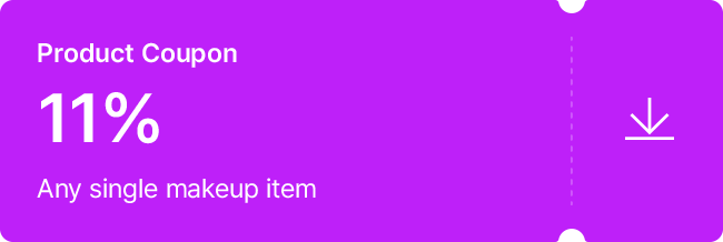 Product Coupon / 11% / Any single makeup item