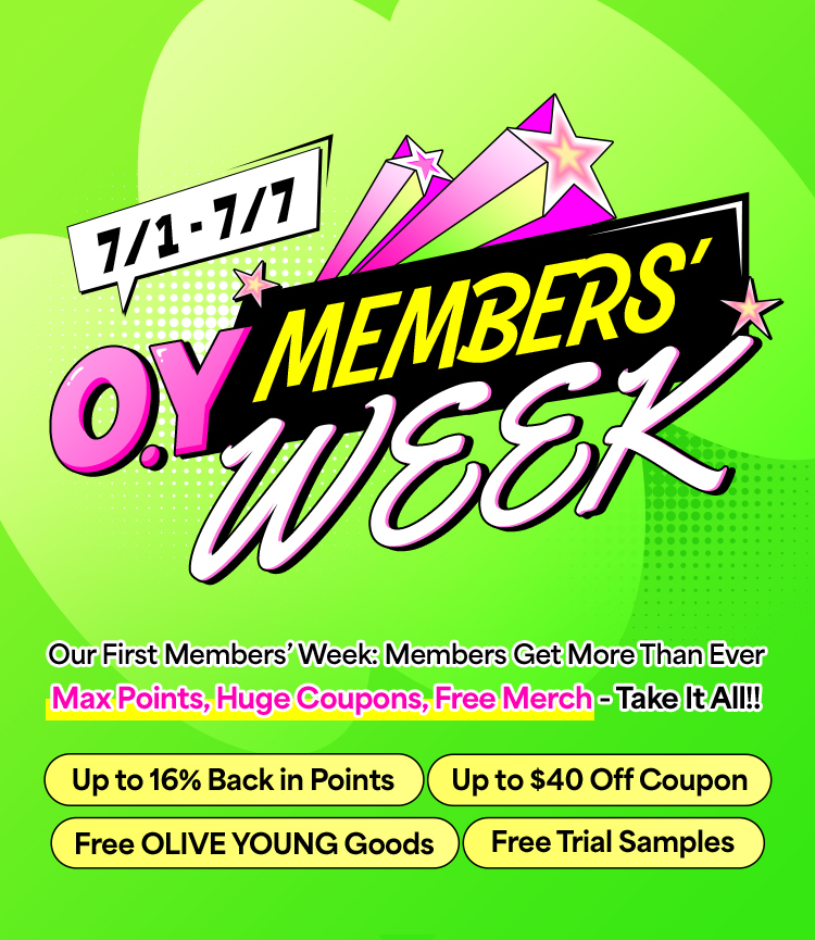 Up to 16% Back in Points / Up to $40 Off Coupon / Free OLIVE YOUNG Goods / Free Trial Samples