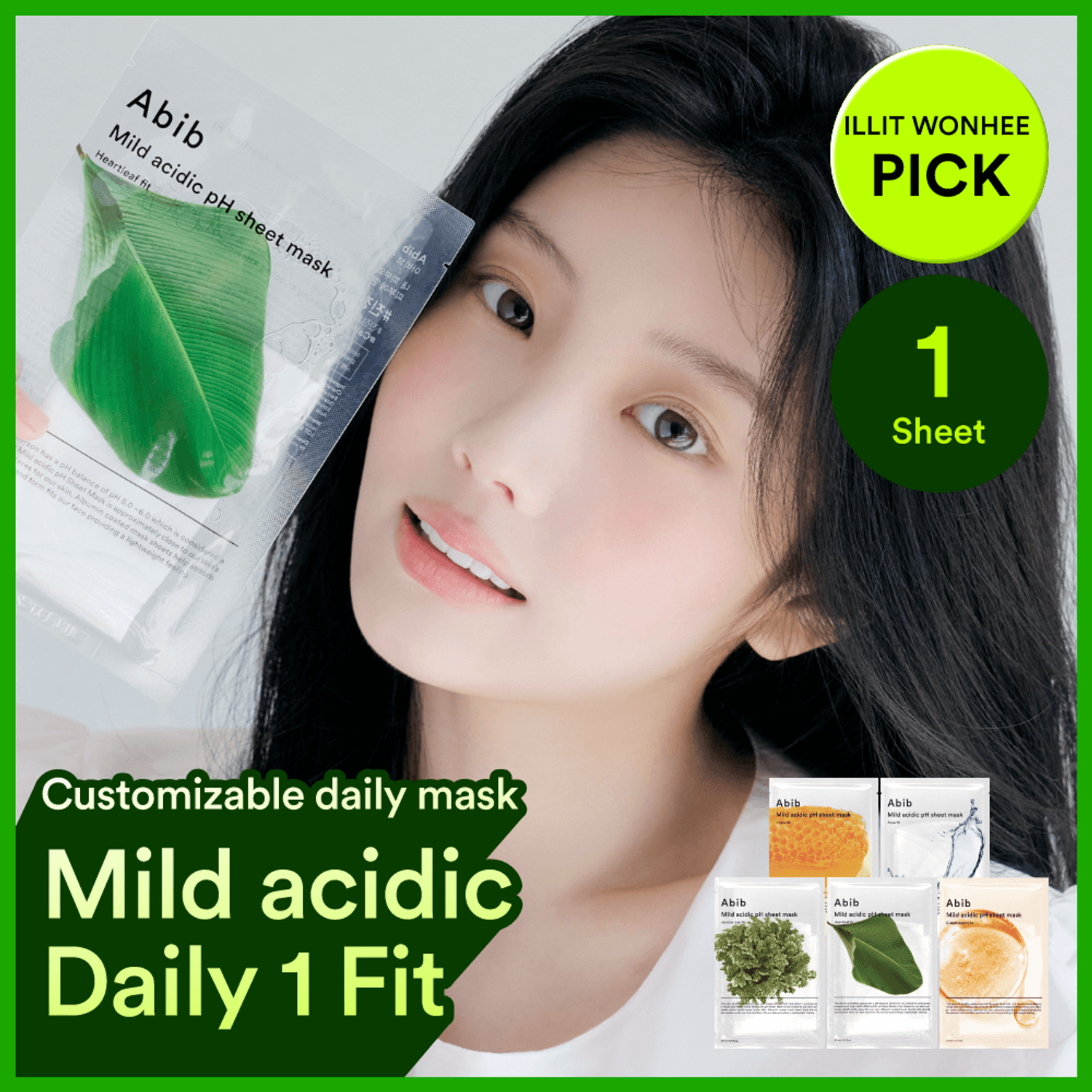Abib Mild Acidic pH Sheet Mask 1 sheet (5 Options) | OLIVE YOUNG Global