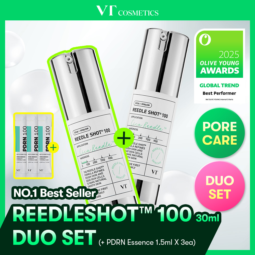 VT Reedle Shot 100 Essence 30ml Double Pack (+PDRN Essence 100 1.5ml*3ea) | OLIVE YOUNG Global