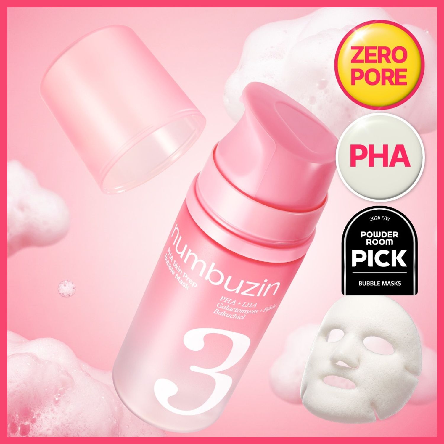 numbuzin No.3 PHA Skin Prep Bubble Mask 90ml | OLIVE YOUNG Global