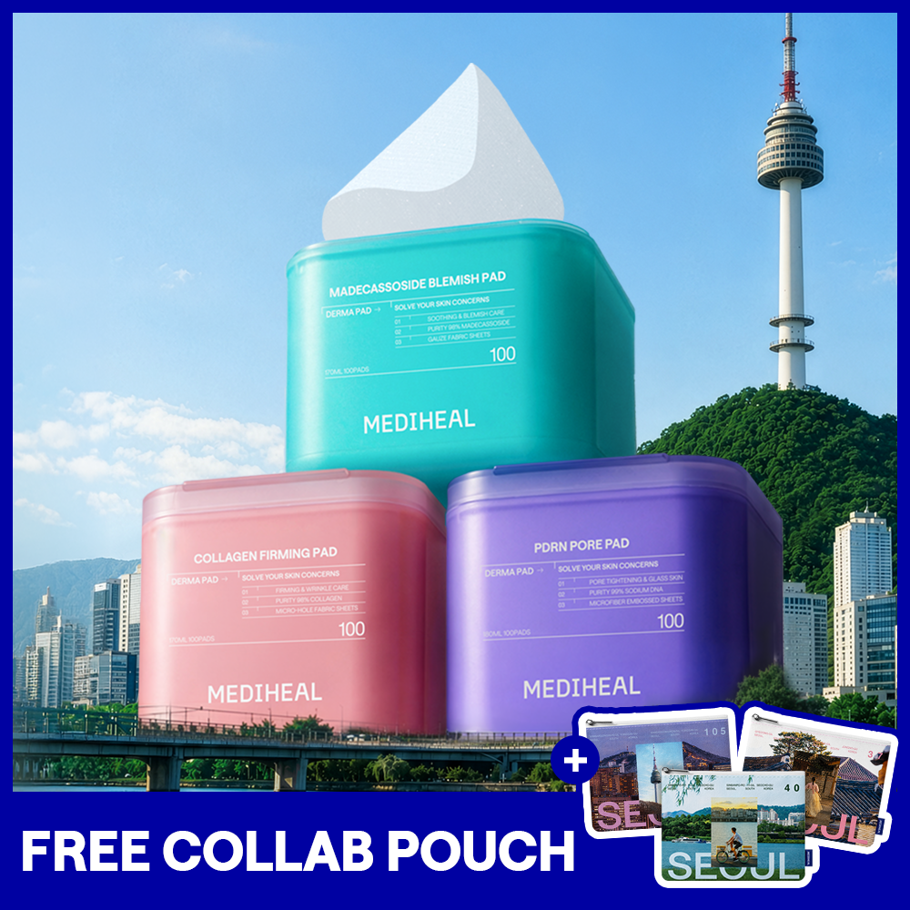 [SEOUL EDITION] MEDIHEAL Toner Pads 100P Double Set (+Pouch) (3 Options) | OLIVE YOUNG Global