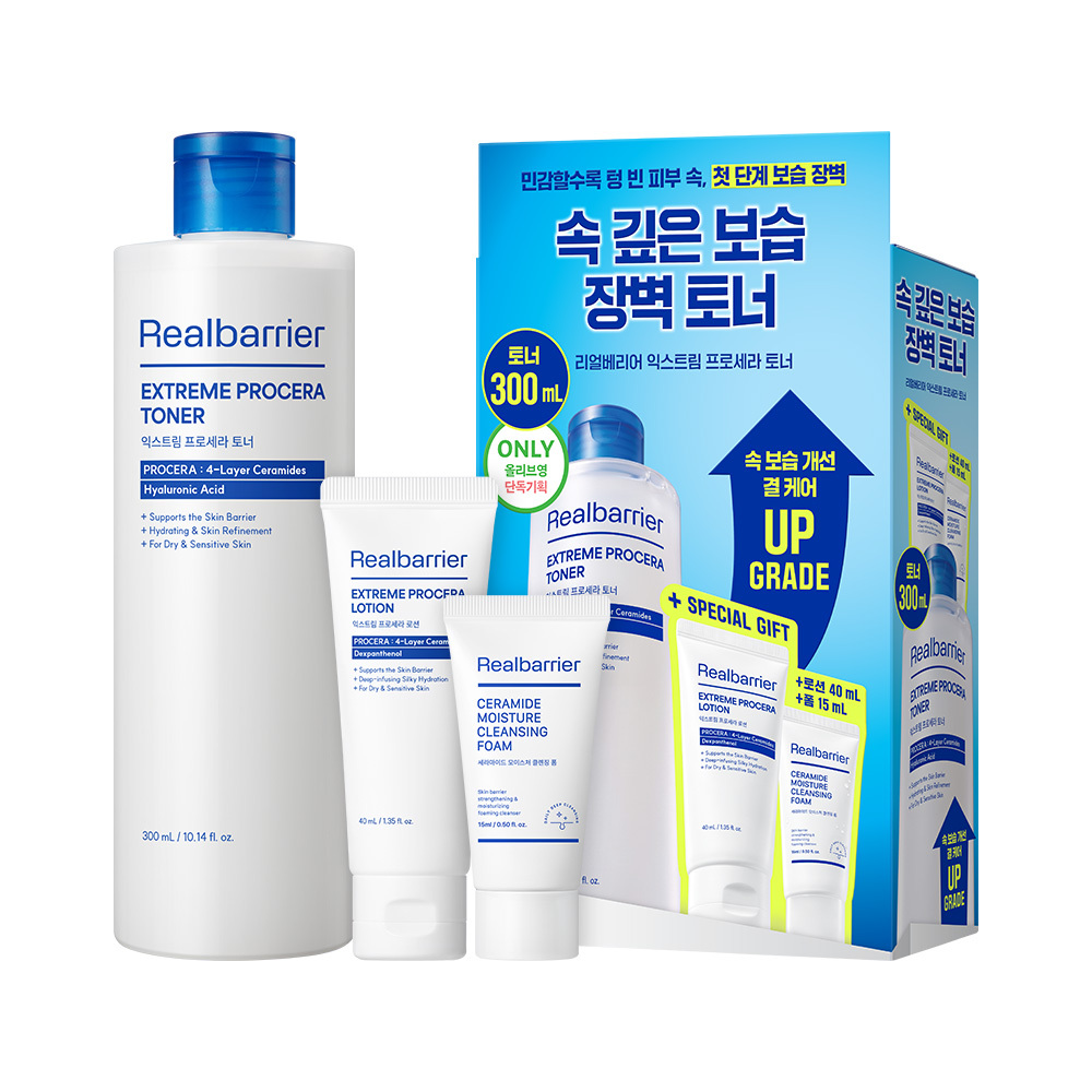 Real Barrier Extreme ProCera Toner 300ml Set (+Lotion 40ml+Cleansing Foam 15ml) | OLIVE YOUNG Global