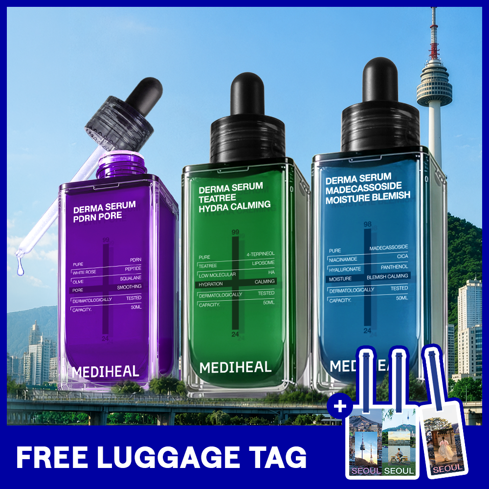 [SEOUL EDITION] MEDIHEAL Derma Serum 50ml Refill Set (+Random Luggage Tag 1 of 3) (3 Options) | OLIVE YOUNG Global