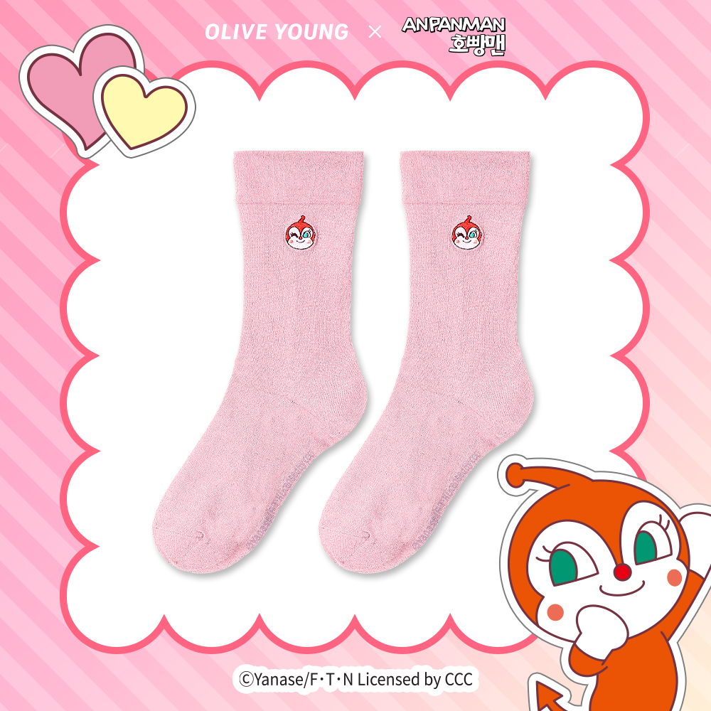 [Anpanman Edition] Nareun Glitter Socks 2 Pack (Blue&Pink) | OLIVE YOUNG Global