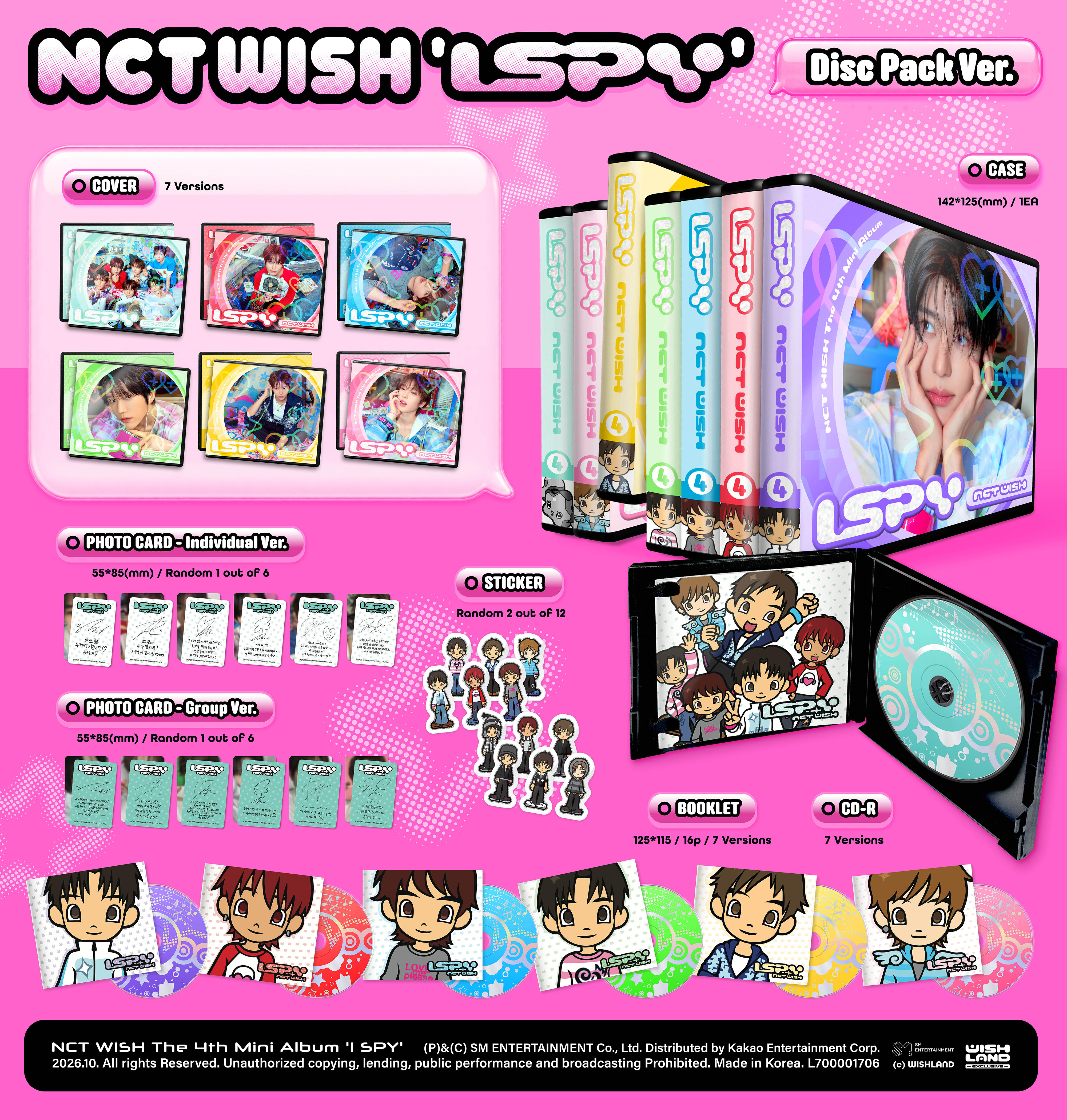 NCT WISH - 4st Mini Album [I SPY] (Disc Pack ver.) (7 in 1 Set