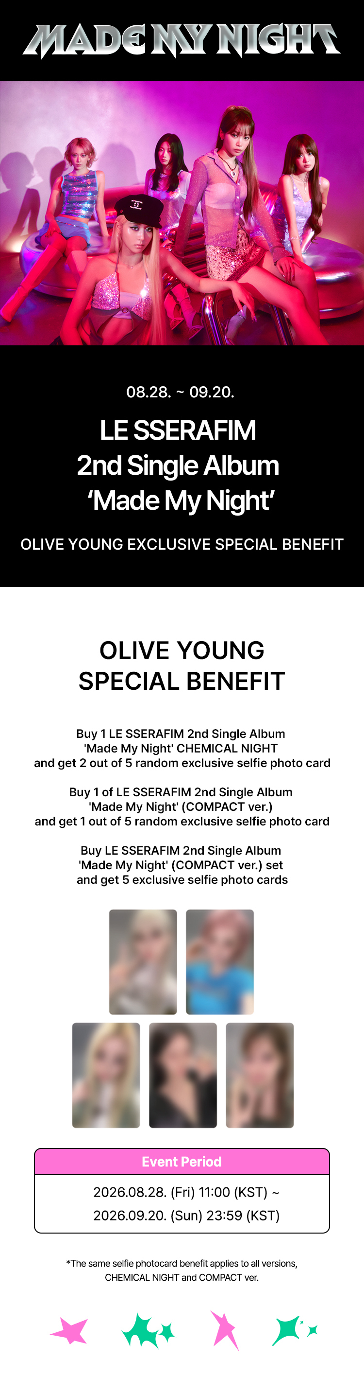 LE SSERAFIM - 2nd Single Album [Made My Night] | OLIVE YOUNG Global