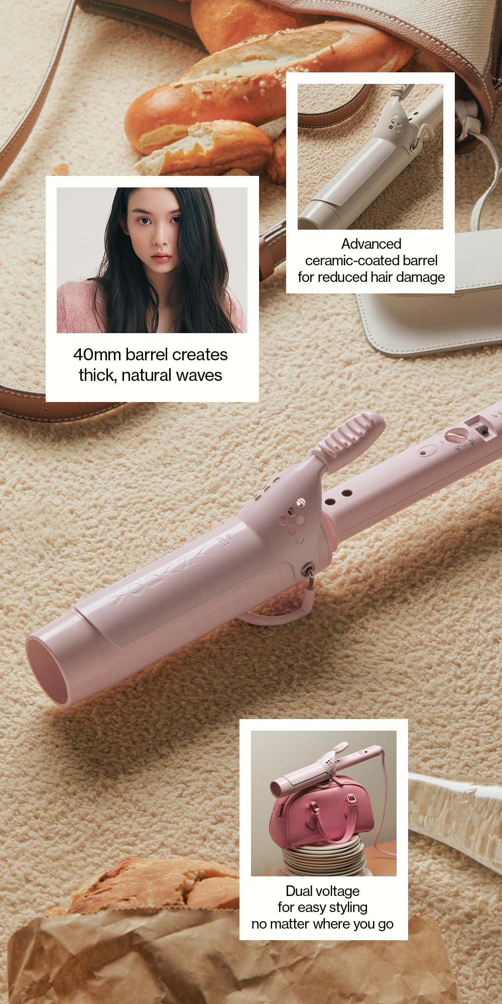 vodana Glam Wave Curling Iron FV 40mm (Violet) | OLIVE YOUNG Global