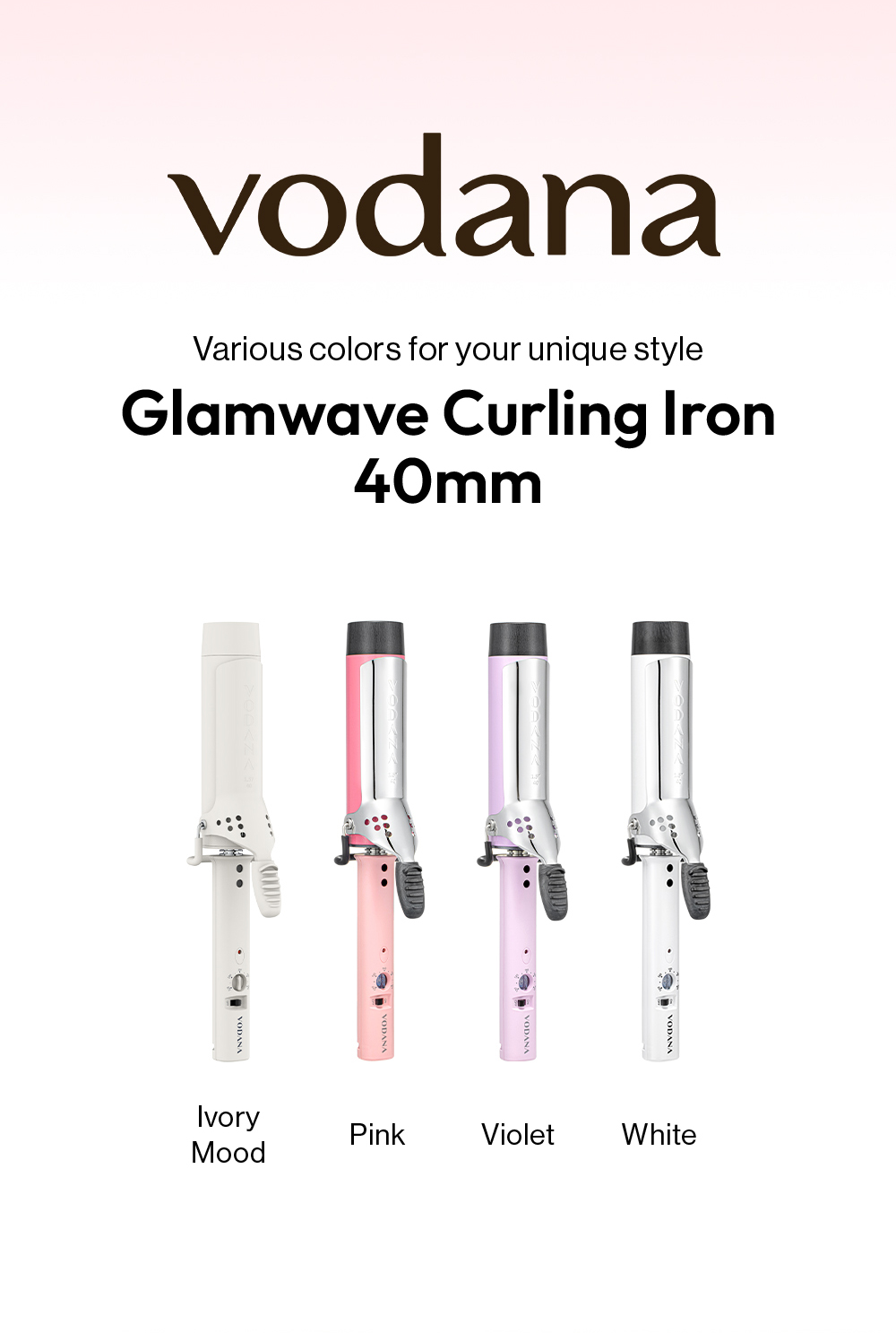VODANA Glamwave Curling Iron FV 40mm (Pink) | OLIVE YOUNG Global