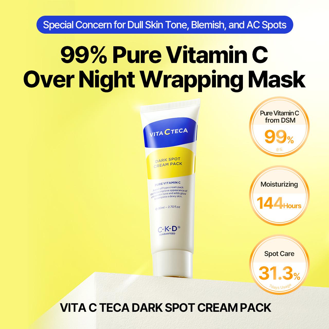 CKD Vita C Teca Dark Spot Cream Pack 80ml Set (+Brush) | OLIVE