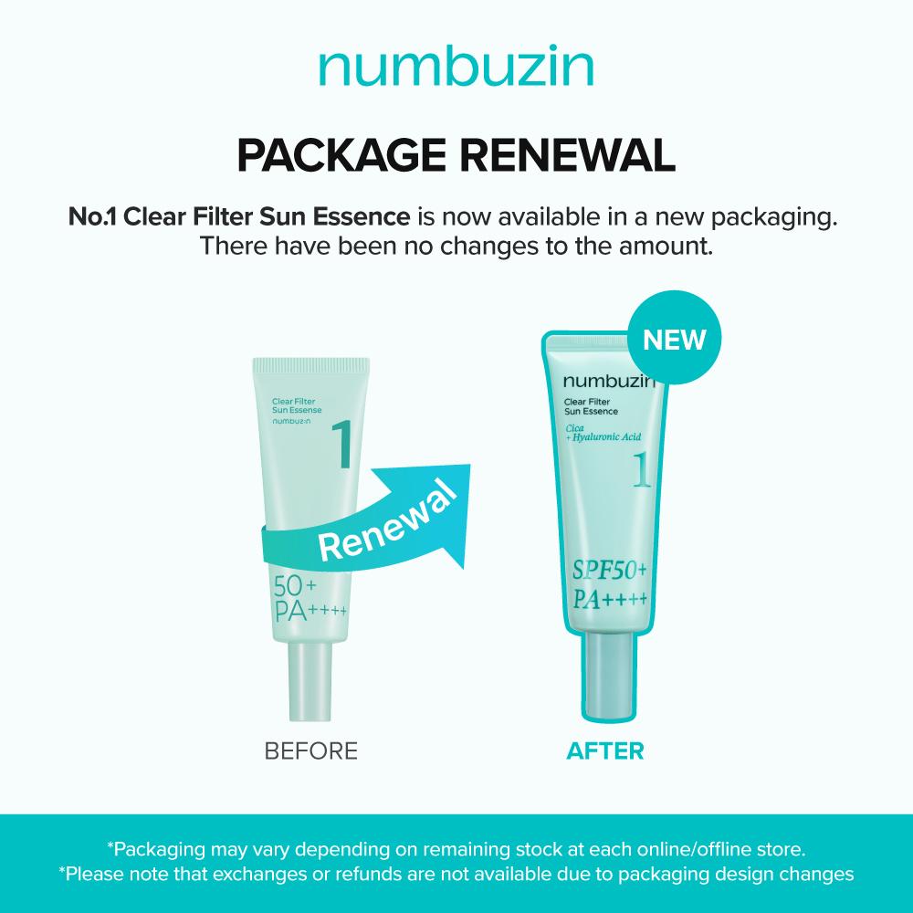 NU SKIN CLEAR ESSENCE 3本セット numbuzin No.1 Clear Filter Sun Essence SPF50+ PA++++ 50ml