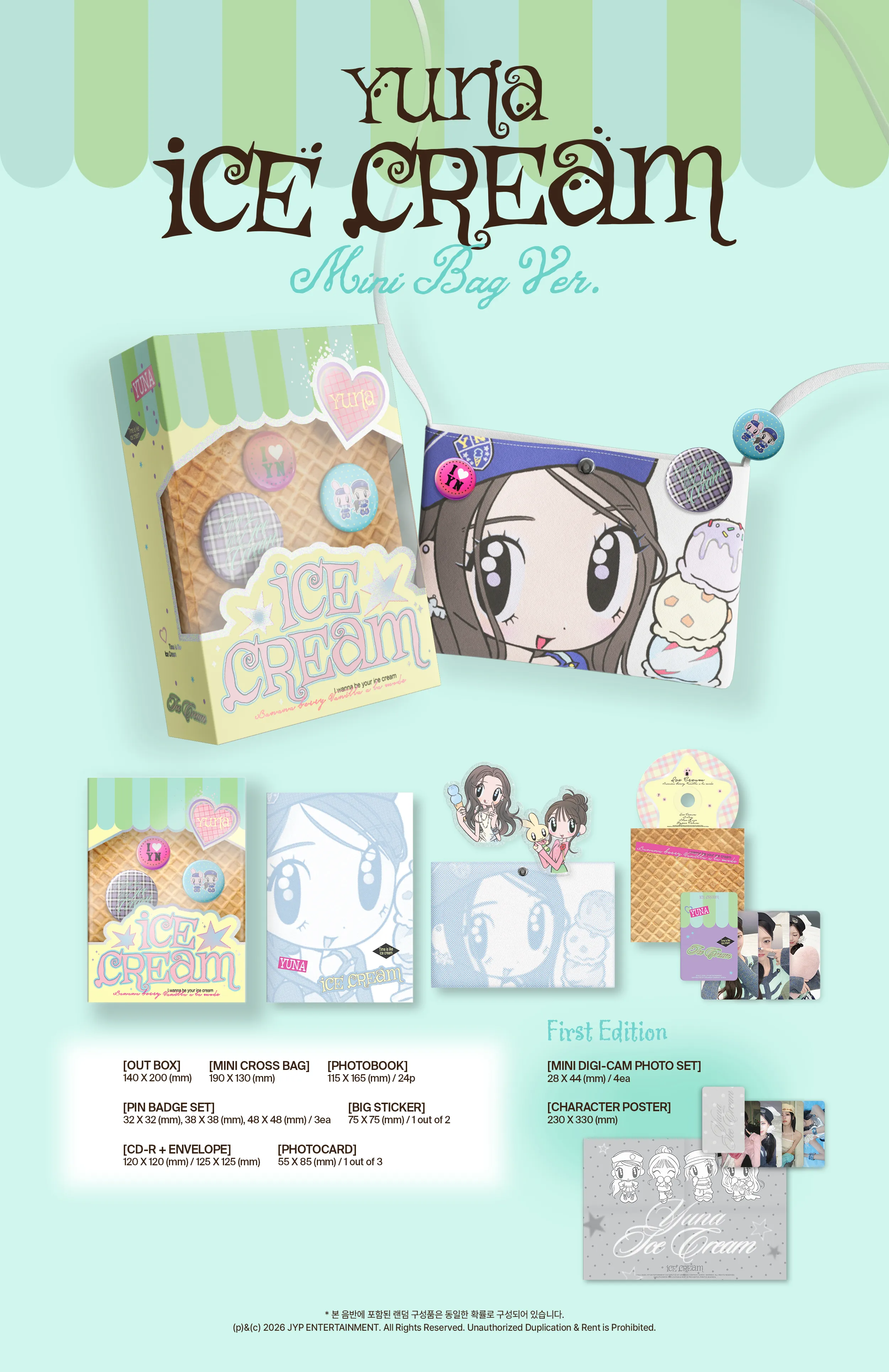 YUNA - 1st Mini Album [Ice Cream] (MINI BAG ver.) | OLIVE YOUNG Global