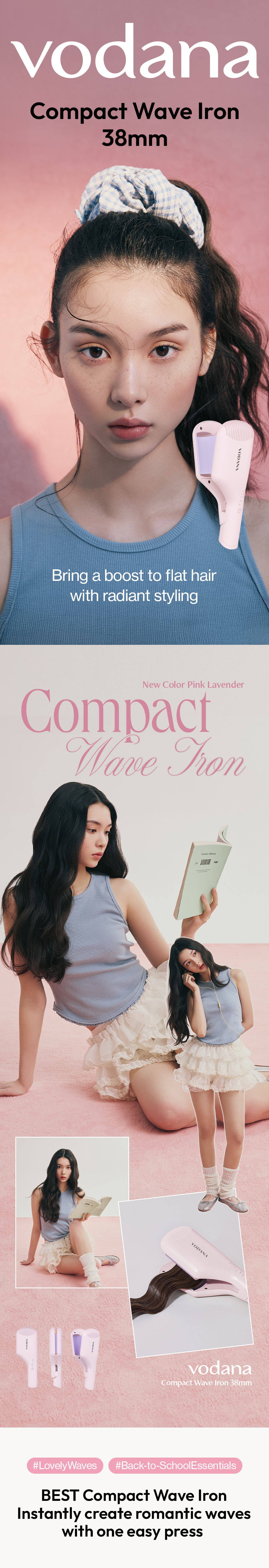 vodana Compact Wave Iron 38mm Pink Lavender | OLIVE YOUNG Global