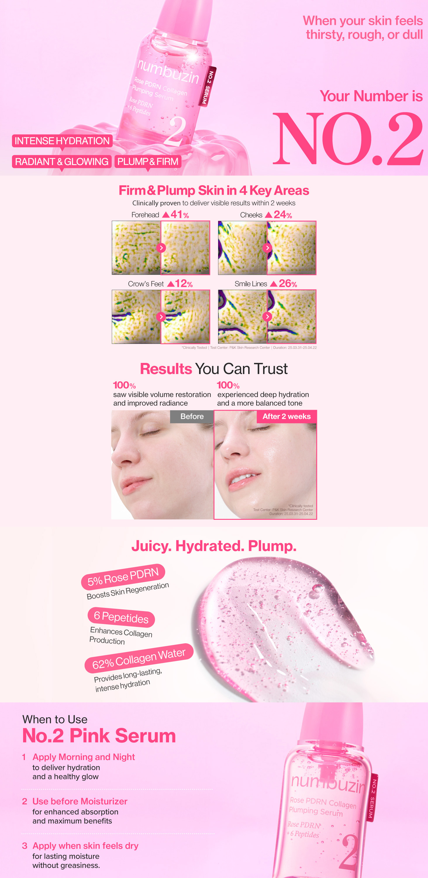 numbuzin No.2 Rose PDRN Collagen Plumping Serum 30ml | OLIVE YOUNG