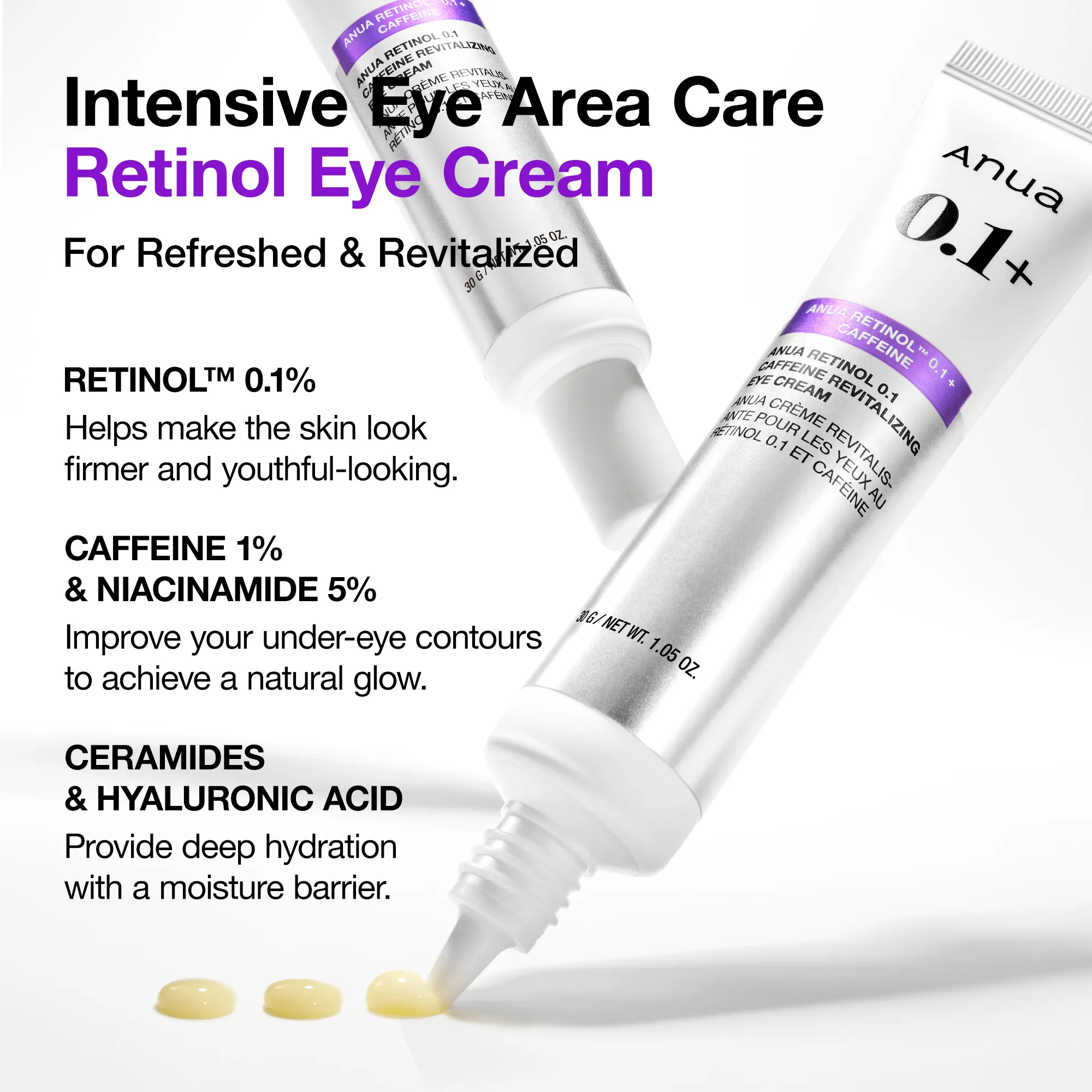 Anua Retinol 0.1 Caffeine Revitalizing Eye Cream 30g