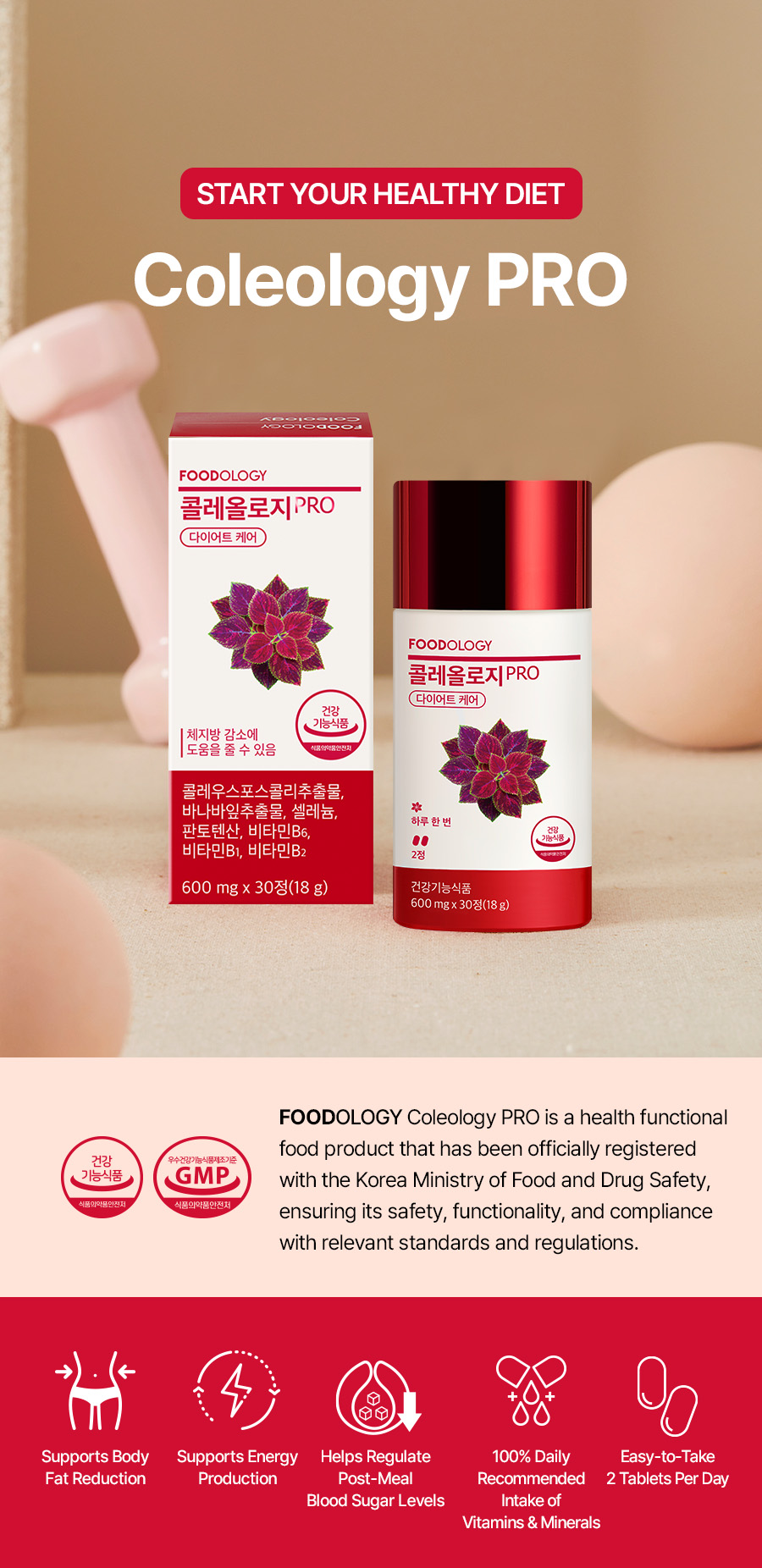 FOODOLOGY コレオロジー PRO 600mg*60錠(1ヶ月分) | OLIVE YOUNG Global
