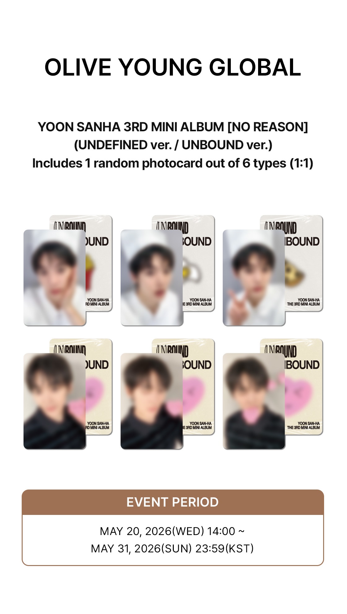Random] YOON SANHA - 3rd Mini Album [NO REASON] (UNDEFINED