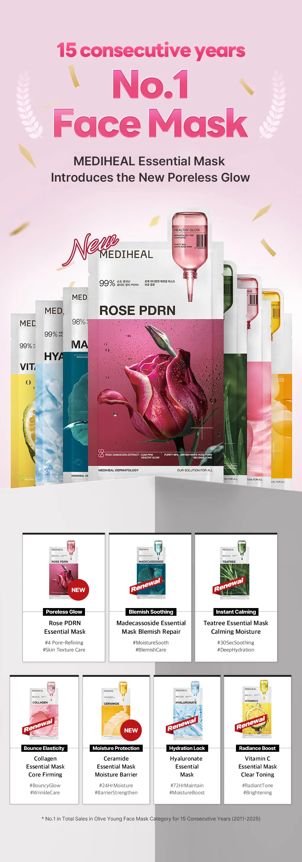MEDIHEAL Essential Mask Sheet 10ea Set (+1ea) (OY-Exclusive) (7 Options)