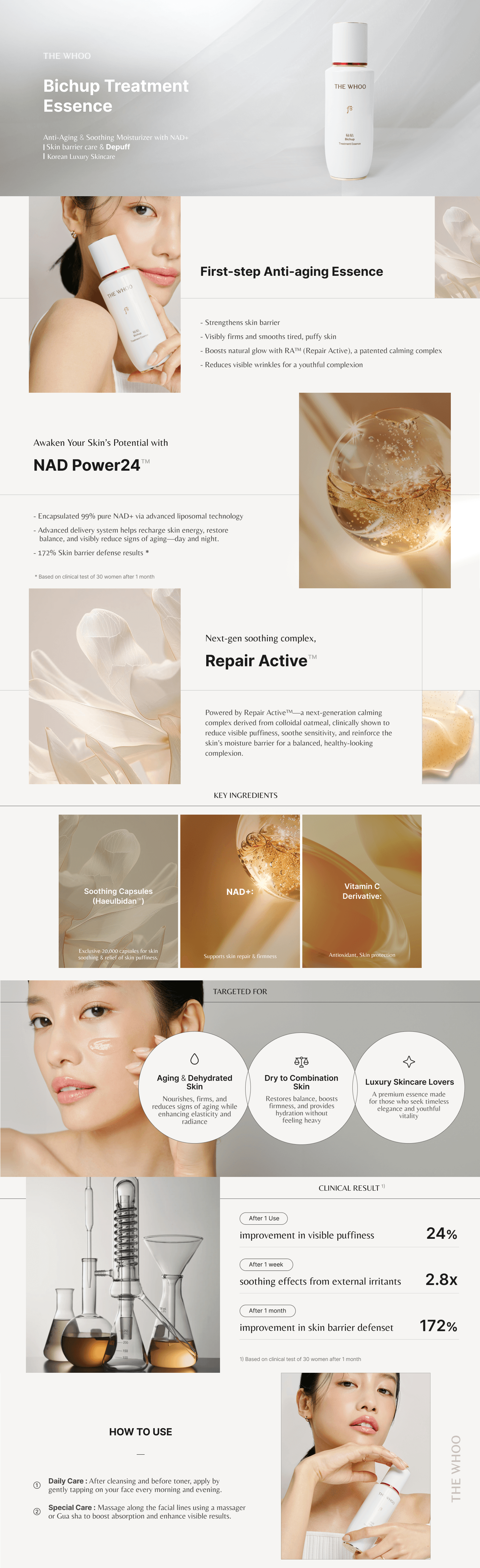 SET] THE WHOO Bichup Treatment Essence 30ml (+Essence 10ml+Foam