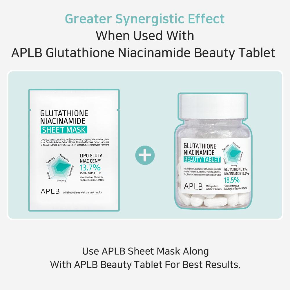 glutathione swish 30 APLB Glutathioine Niacinamide Sheet Mask 25ml 10ea