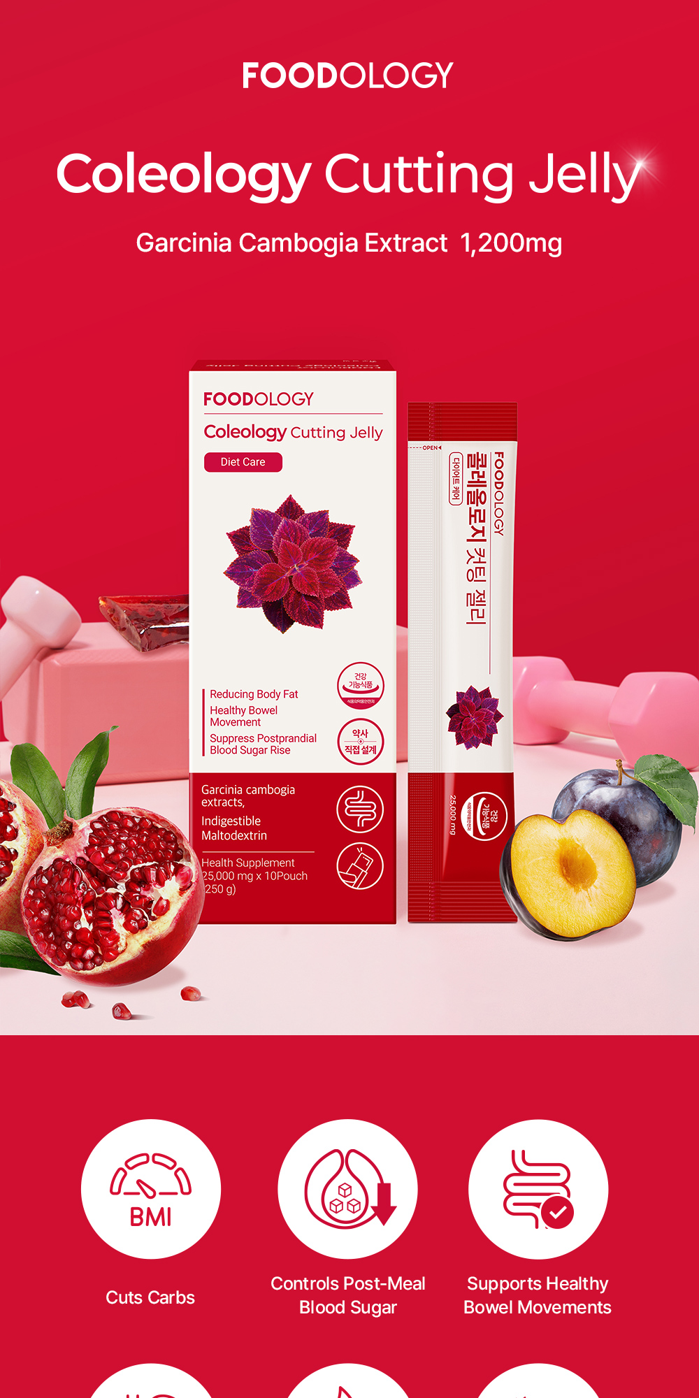 FOODOLOGY Coleology Cutting Jelly 30 Sticks (30-day supply