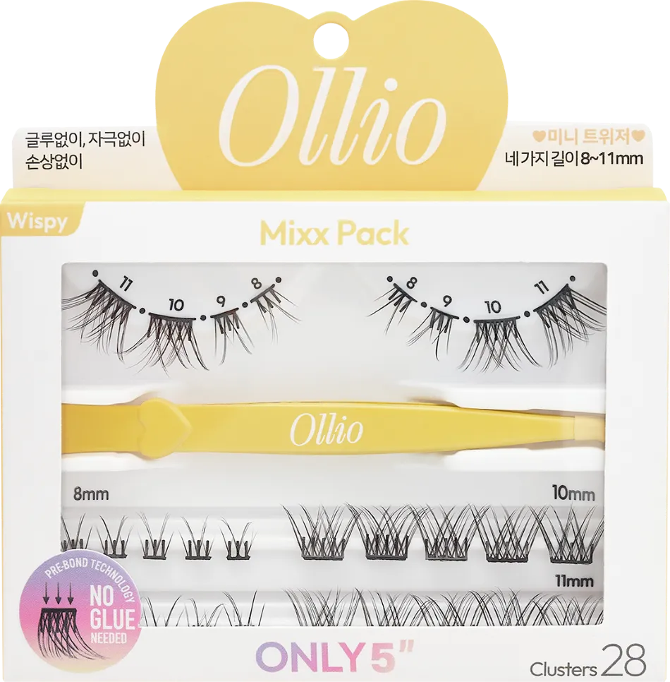 Ollio ノーグルーアイラッシュ [ミックスパック] (8/9/10/11mm) 28pcs