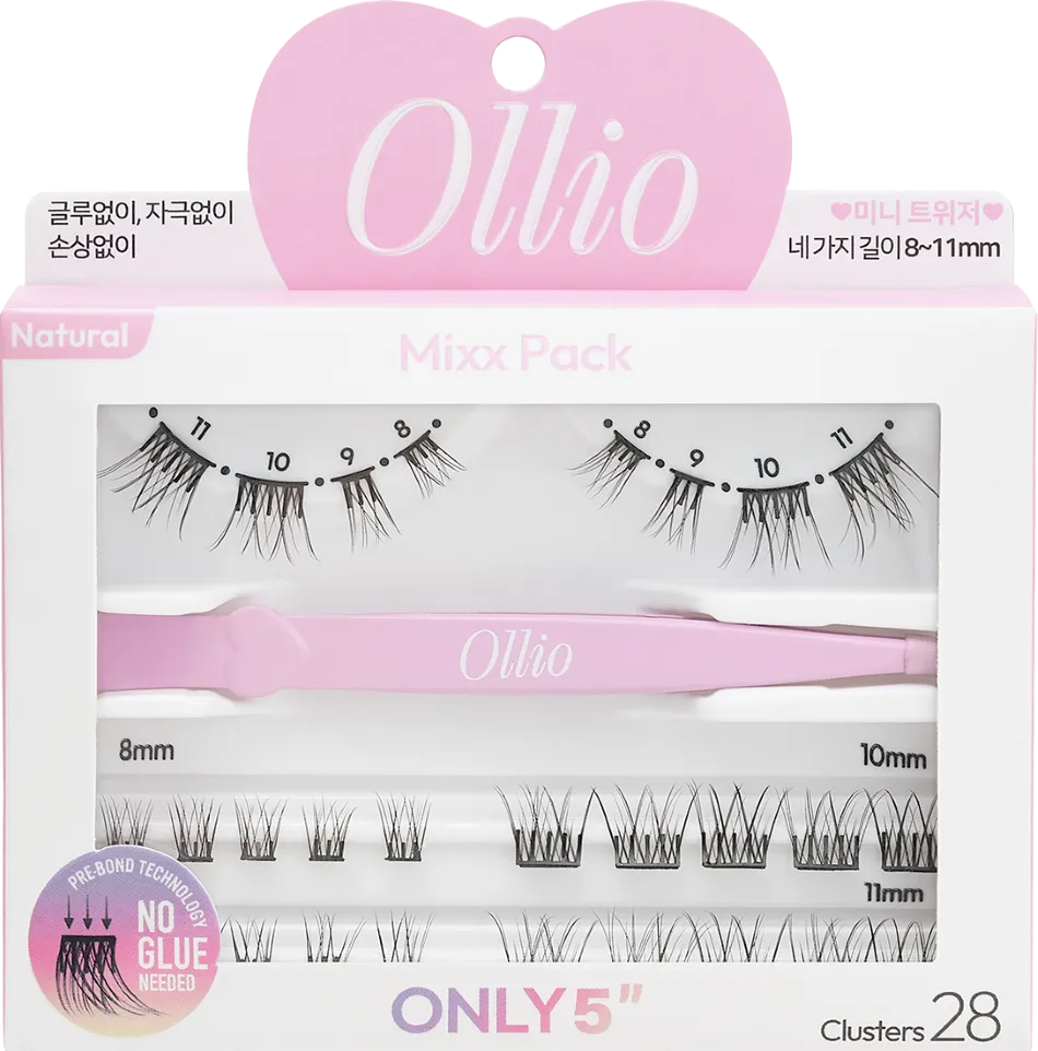 Ollio No Glue Lash Mixx Pack (+Mini Tweezer) | OLIVE YOUNG Global
