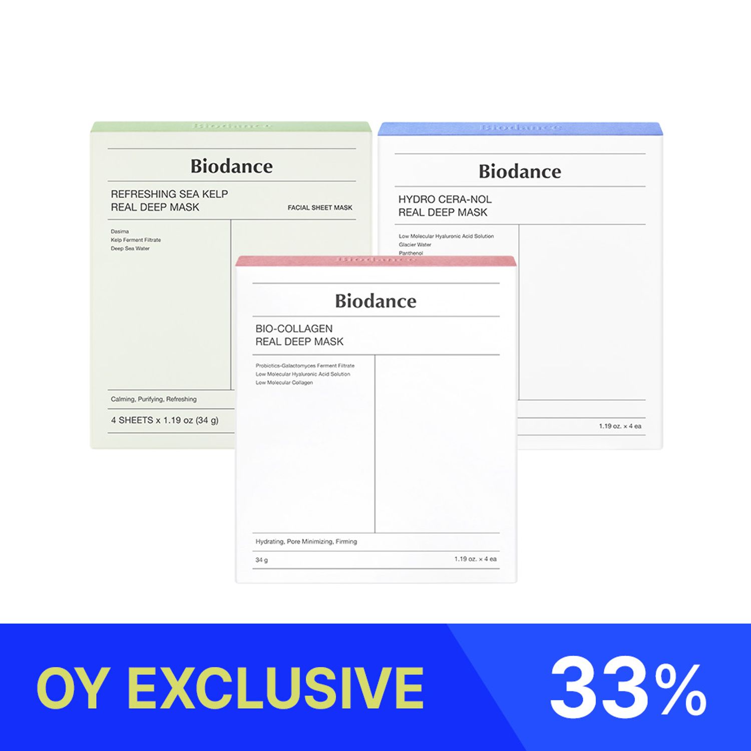 ★SUPER DEAL★ BIODANCE Gel Mask Super Deal (Collagen + Ceranol + Sea Kelp) | OLIVE YOUNG Global