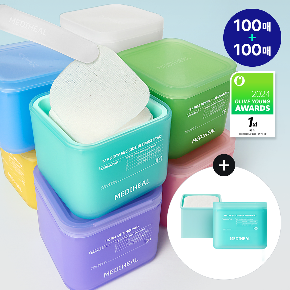 MEDIHEAL Toner Pad 100+100 Pads Double Pack (7types)