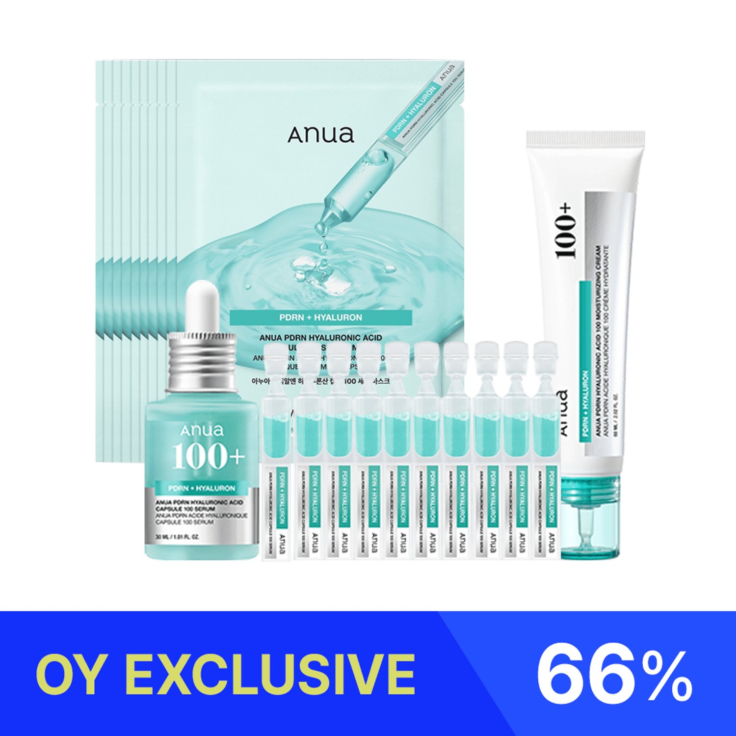 ★OY EXCLUSIVE★ Anua PDRN Total Skincare Set (Serum 30ml+1ml*10ea + Cream 60ml + Sheet Mask 10P) | OLIVE YOUNG Global
