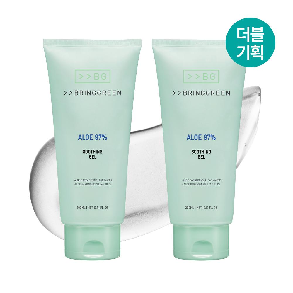BRINGGREEN Pink Aloe 96% Soothing Gel 300ml 2ea Set | OLIVE YOUNG