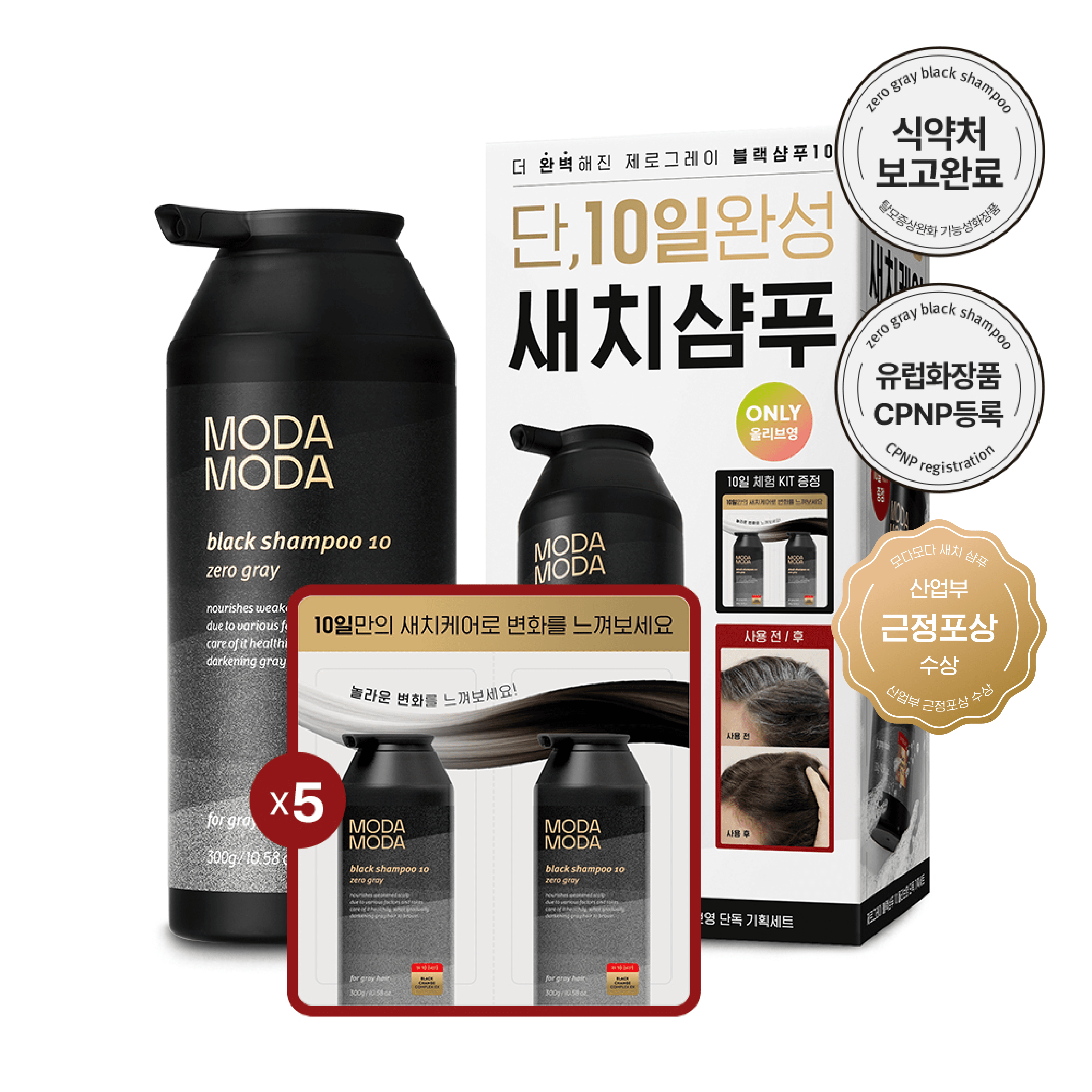 MODAMODA ゼログレーブラックシャンプー10 300g企画(+10日kit