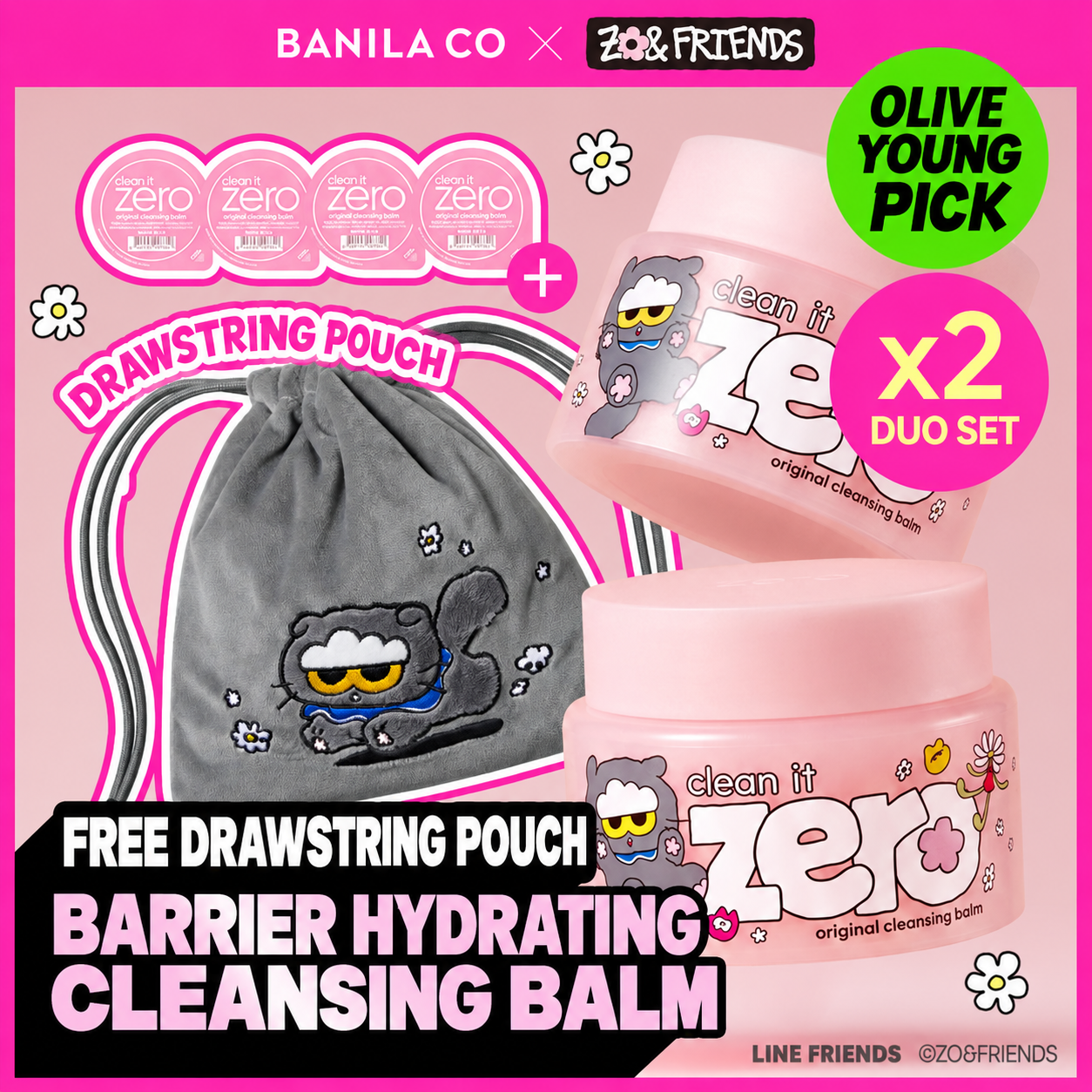 Zero balance cream ギルドラ 30g　3個セット ZO&FRIENDS EDITON] BANILA CO Clean It Zero Original Cleansing Balm