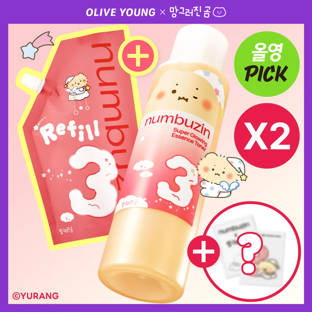 numbuzin No. 3 Super Glowing Essence Toner 200ml Refill Set (+
