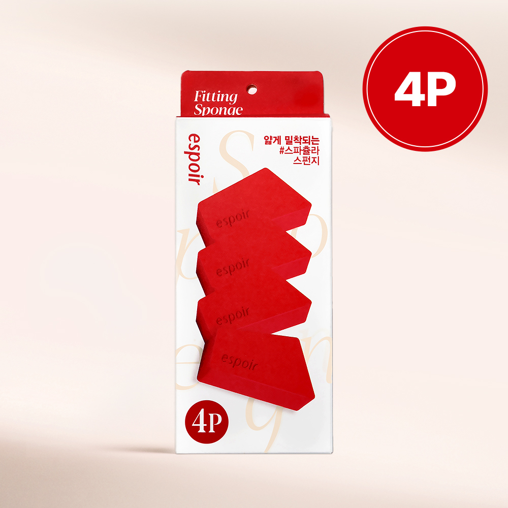 espoir Fitting Sponge Handy 4ea (Red/Ivory) | OLIVE YOUNG Global