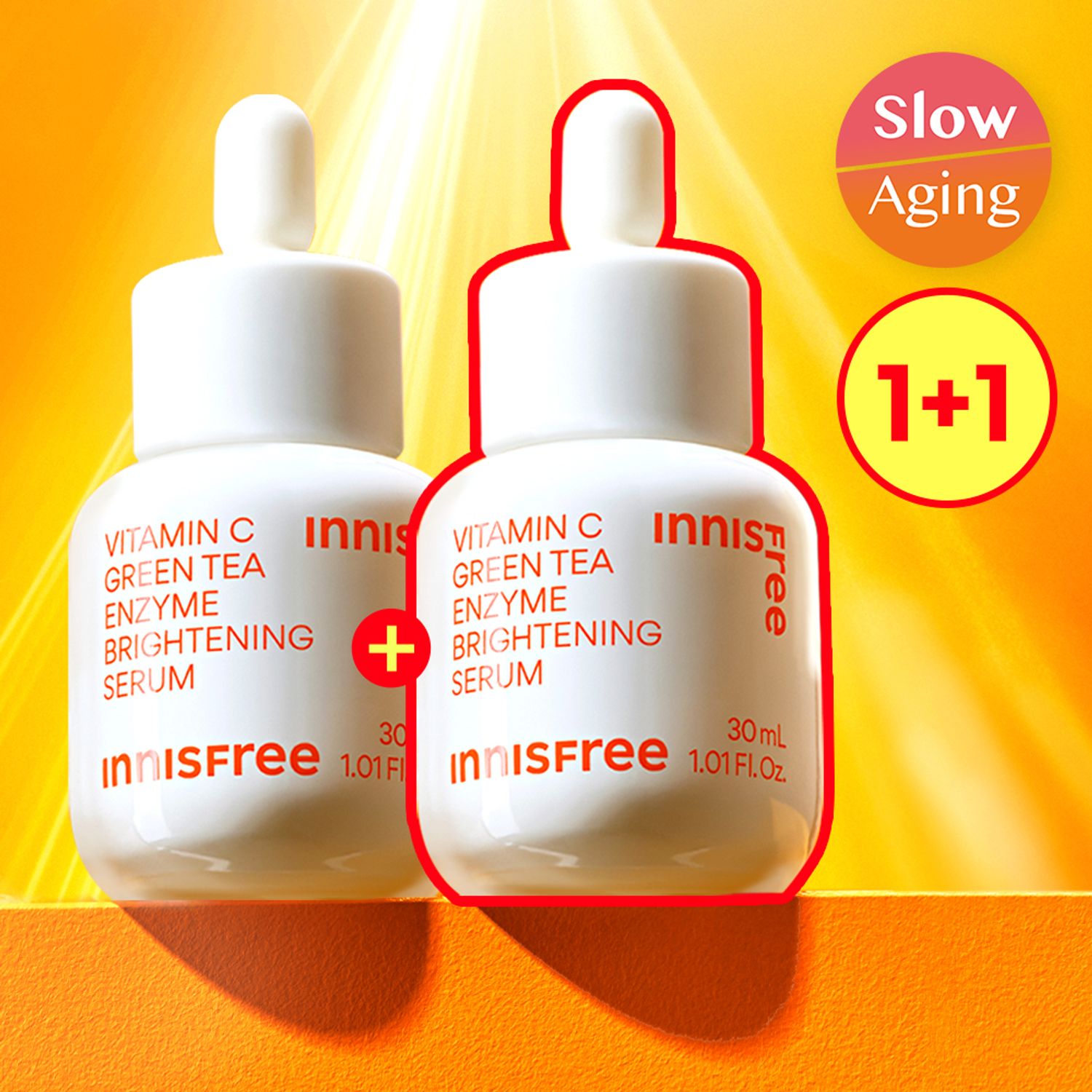 INNISFREE Vitamin C Green Tea Enzyme Brightening Serum 30ml Double Pack | OLIVE YOUNG Global