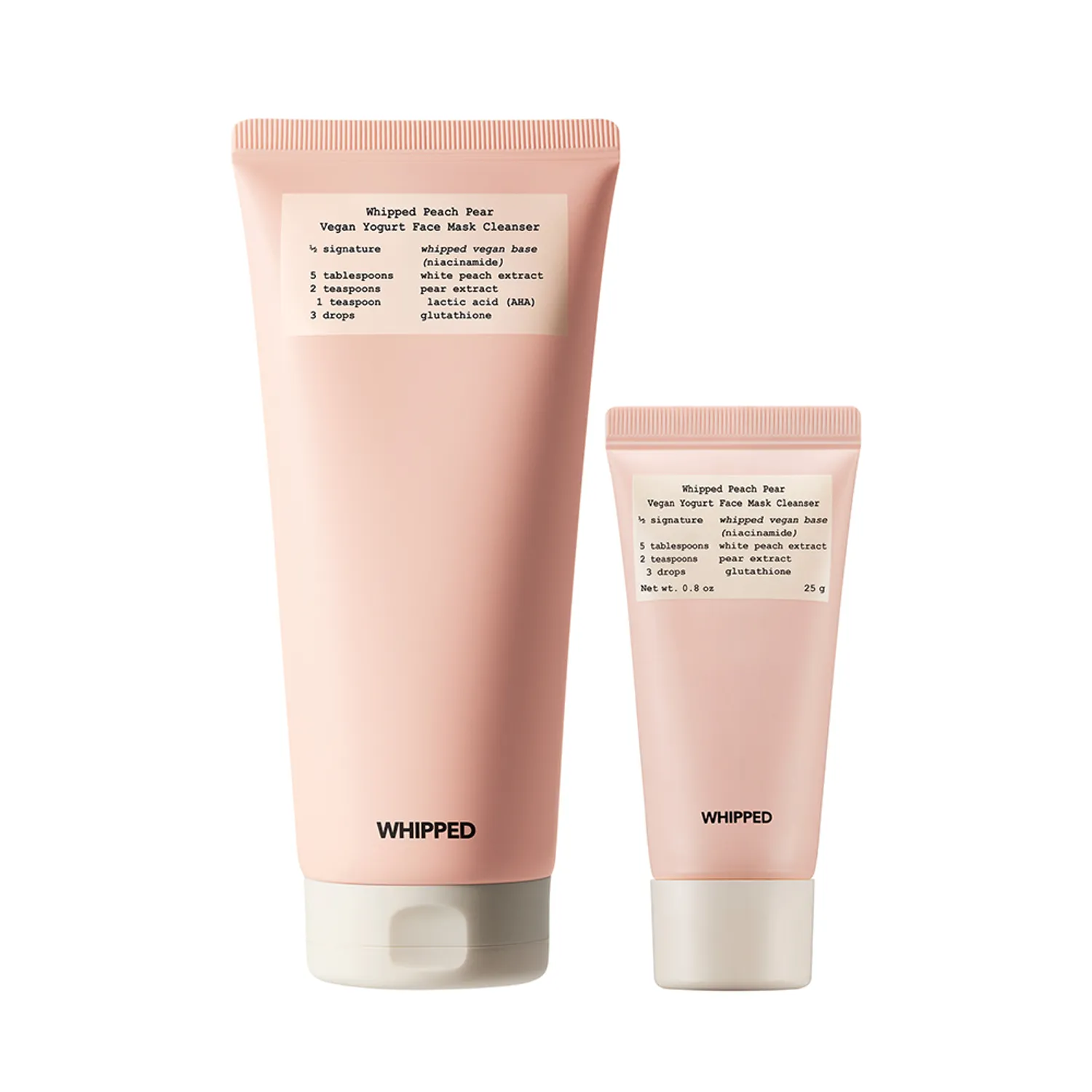 whipped glutathione cleanser Whipped Peach Pear Vegan Yogurt Pack Cleanser 130g Set (+Pack Cleanser 25g)