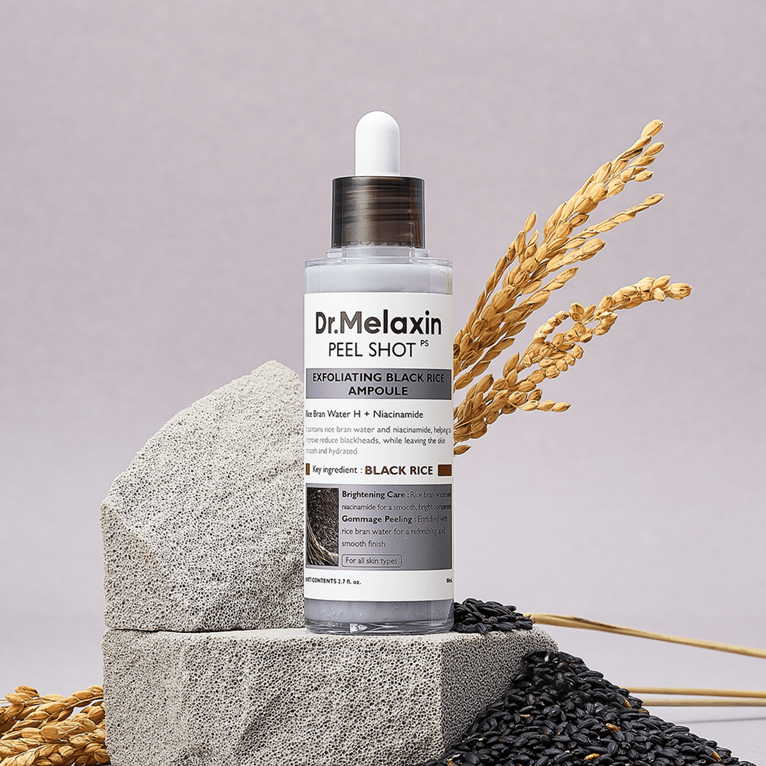 Dr.Melaxin ピールショットエクスフォリエイティングブラックライスアンプル 80ml | OLIVE YOUNG Global
