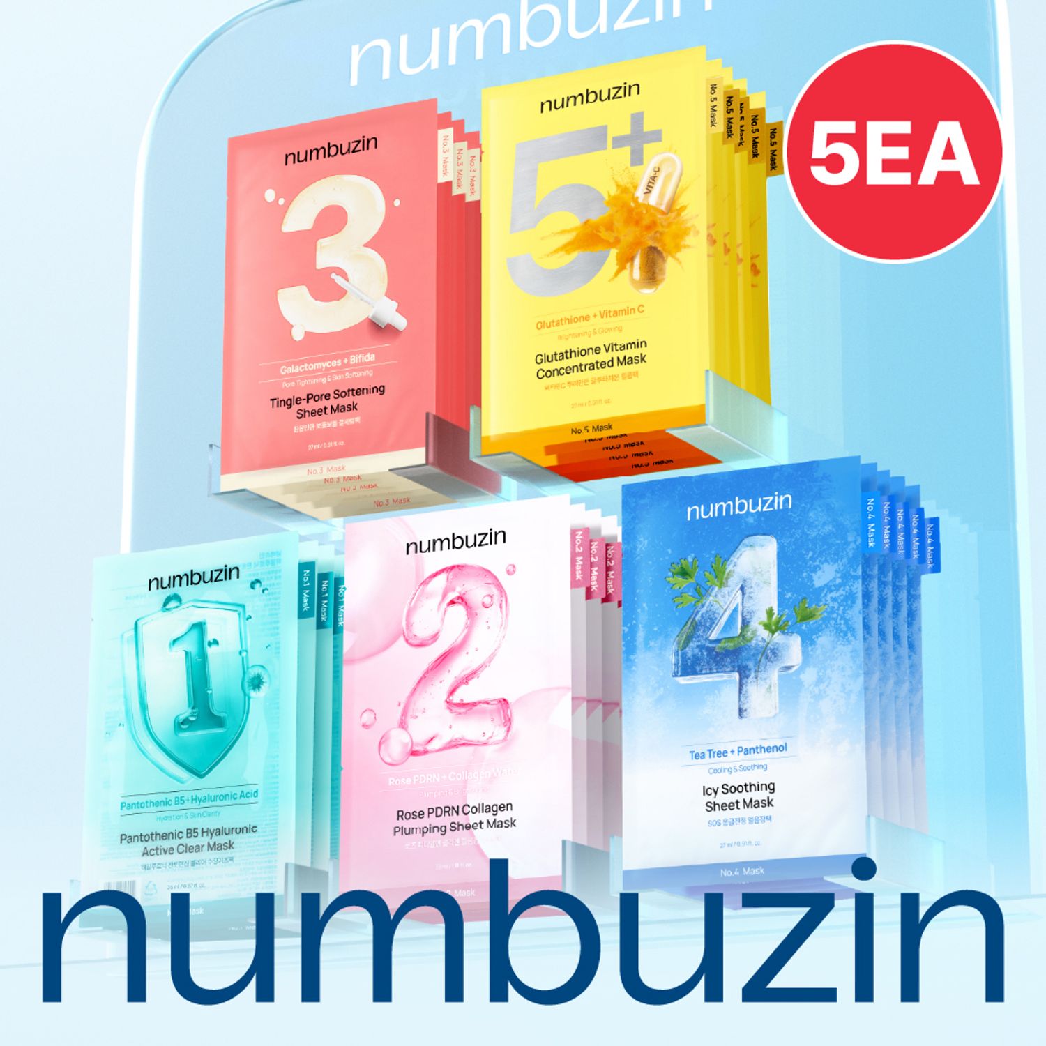 numbuzin No.1–5 Sheet Mask (5 Sheets) [Choose 1] | OLIVE YOUNG Global