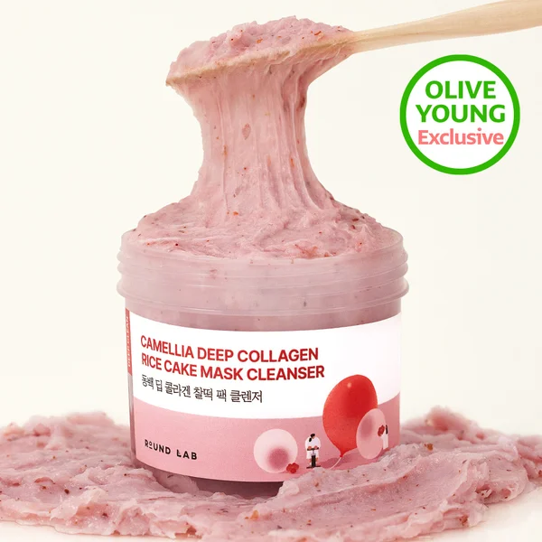 ROUND LAB Camellia Deep Collagen Rice Cake Mask Cleanser 100ml